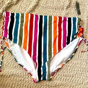 Striped high waist bikini bottom